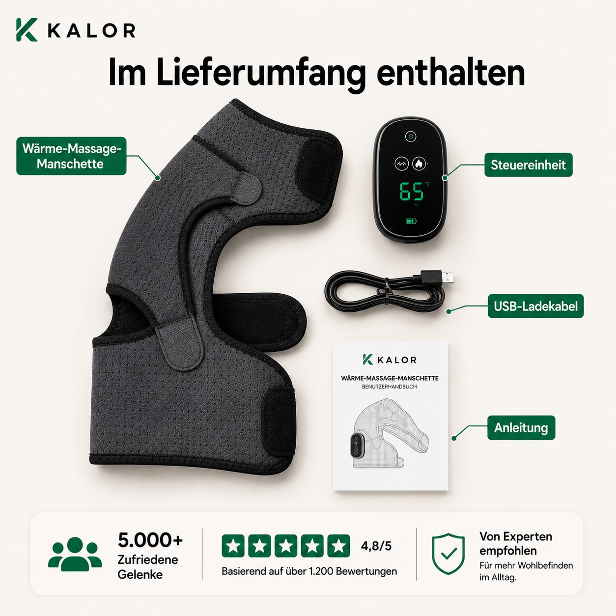 KALOR Therapie™ Intelligente Wärmemassage 3 in 1.