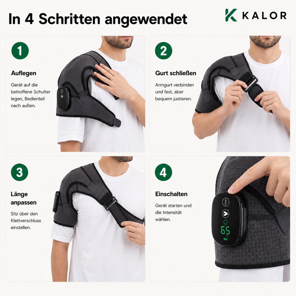 KALOR Therapie™  Intelligente Wärmemassage 3 in 1.